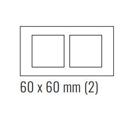 EKINEX EK-D2S-GA Double plate 2 windows 60X60 in plastic