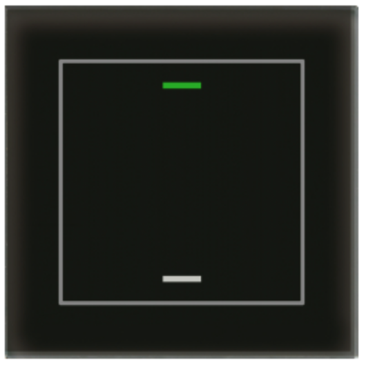 MDT BE-GTL10S.A1S Tast.Light vetro,1T,nero,ser.tapp