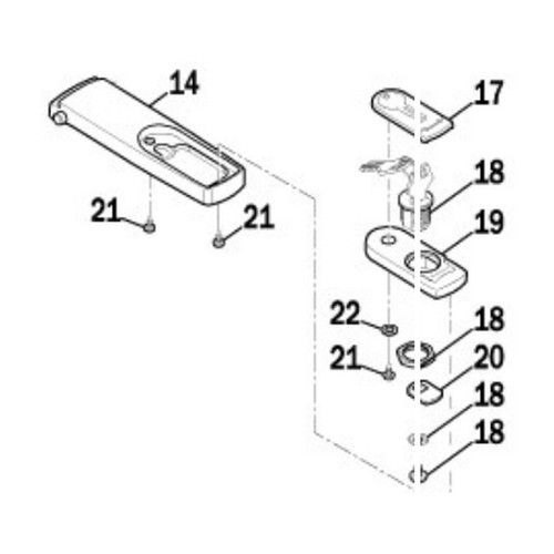 ROGER RICAMBI RS792 ASSIEME MANIGLIA DI SBLOCCO STANDARD SERIE SMARTY