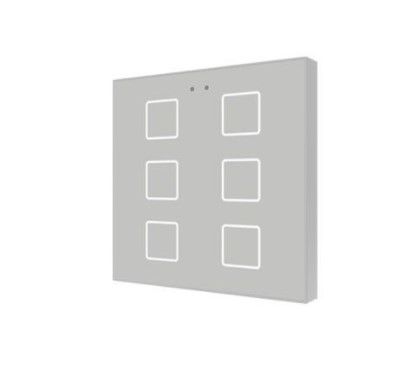 ZENNIO ZVI-F6-S ZVI-F6-S Flat 6 Backlit capacitive touch switch, silver 