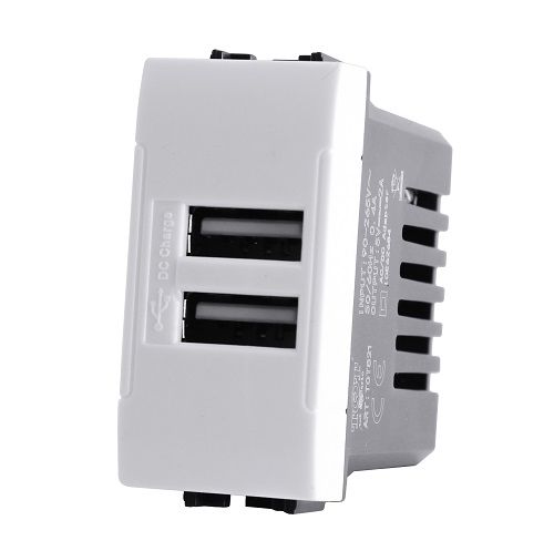 MT DISTRIBUZIONE 821B Doppia Presa Usb 2A Art 821B Bianco -