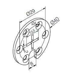 NICE 689.55.00 Circular support with cross hole