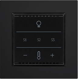 ELSNER 70953 Cala KNX MultiTouch T Light/Sun Shade CH-black 9005 Light Button-Sun Protection-Temperature