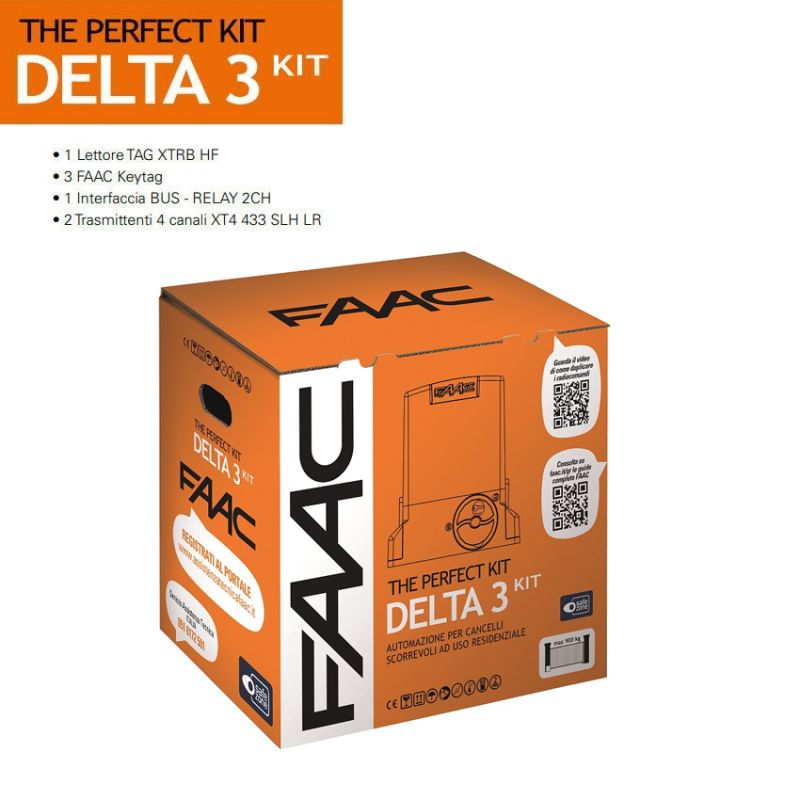 FAAC 105918 Kit Automazione Cancello Scorrevole 900Kg  DELTA3 KIT 230V PERFECT