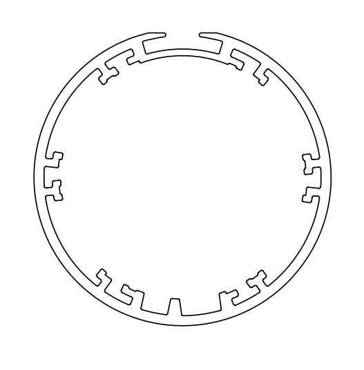 NICE 919.55.00 Round 44.5x1.5 wheel + crown