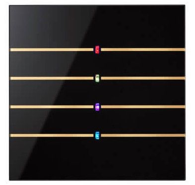 BLUMOTIX BX-F-QKBG-GOLD QUBIK LINE Glass Keyboard Cover 8 Buttons 80X80mm Black