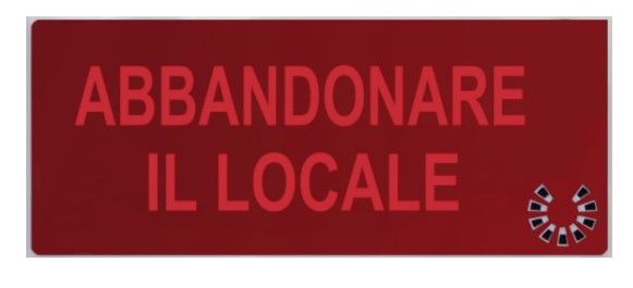 COOPER CSA INCENDIO CSA08587 DICITURA 5955 "ABBANDONARE IL LOCALE"