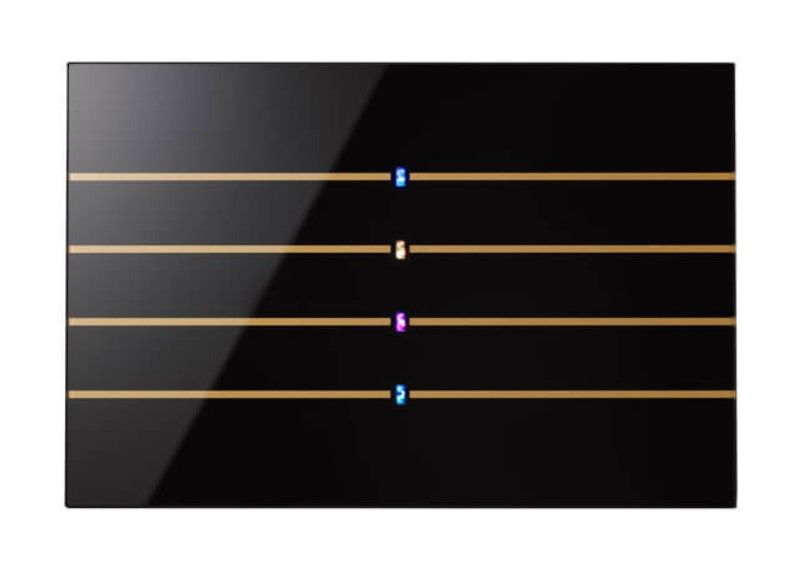 BLUMOTIX BX-RKBG-GOLD QUBIK Multifunction KNX keyboard in rectangular glass