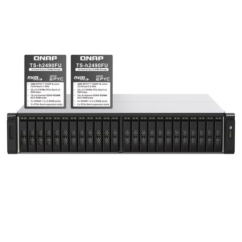 QNAP TSH2490FU7302P2 24-BAY ALL-FLASH NAS NAS SENZA HARD DISK INTEGRATO