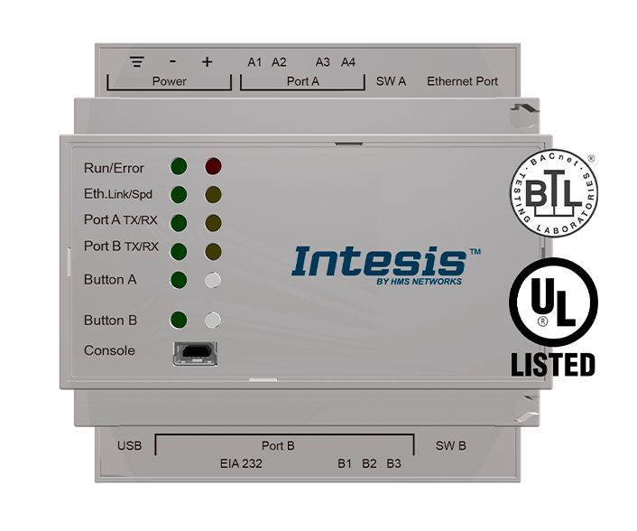 INTESIS INBACKNX1000000 KNX TP to BACnet IP & MS/TP Server Gateway - 100 points