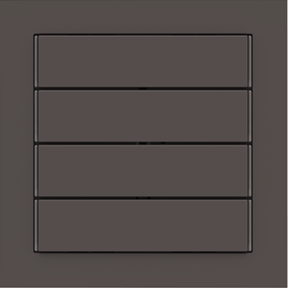 EKINEX EK-T4R-FCC kit of 4 Linea 71 horizontal rectangular buttons (60 x 15) cocoa orinoco colour