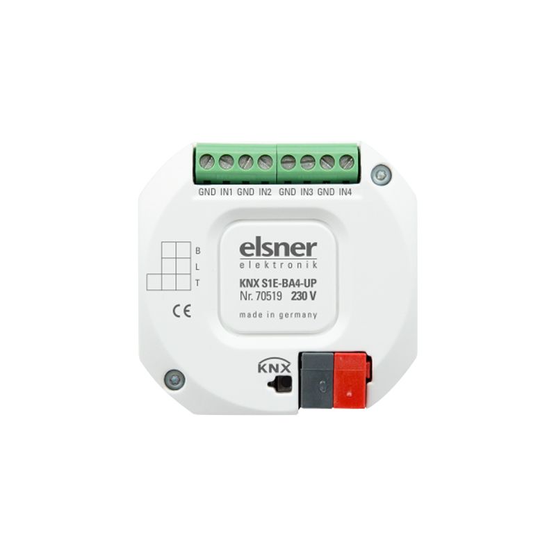 ELSNER 70519 KNX S1E-BA4-UP 230V KNX Actuator- 1 drive OUT- 4 