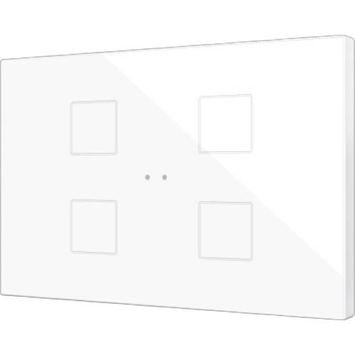 ZENNIO ZVIFXLX4W  Customizable backlit capacitive touch switches from the Flat family with proximity sensor and flat design (9 mm) in XL format 4 keys, white