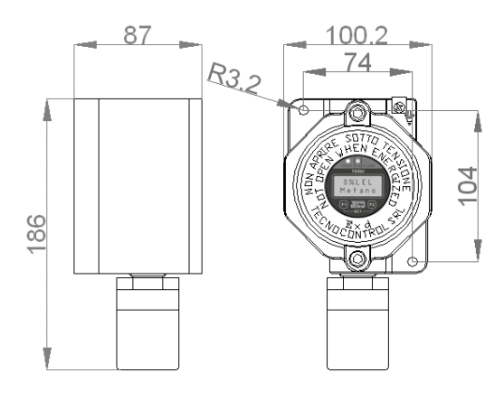 TECNOCONTROL TS593IC2 4-20mA Ex-d ATEX infrared CO2 detector with display - 5% Vol.