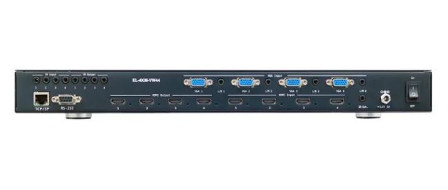 ELAN EL-4KM-VW44 HDBaseT 4K 4 X 4 Seamless Switching HDMI Matrix with Video and Multi-Viewer