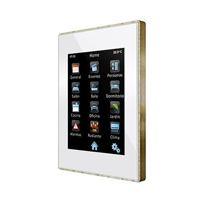 ZENNIO ZVI-Z41PRO-WB Touch Z41 Pro, cornice ottone, bianco