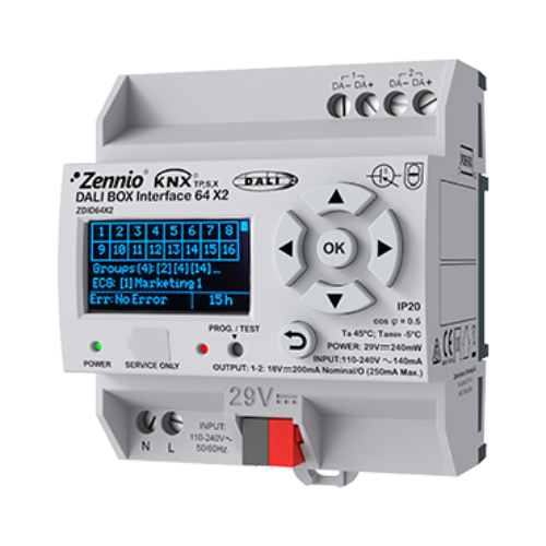 ZENNIO ZDID64X2 DALI BOX Interface 64 X2. KNX-DALI