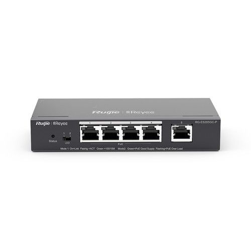 RUIJIE RG-ES205GC-P 5-Port Gigabit Smart POE Switch, 5 Gigabit RJ45 Po