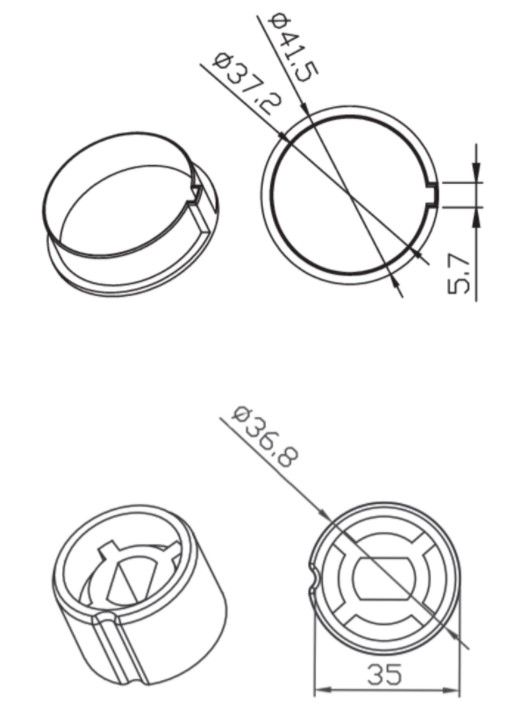 CAME 001YK4107 ROUND 40X1mm PLASTIC PULLEY