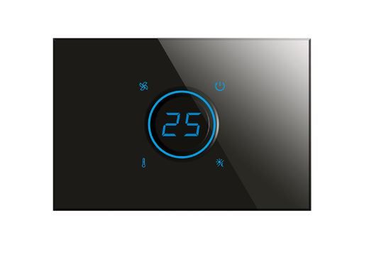 BLUMOTIX BX-R07B KRISTAL Glass thermostat 120X80mm Black