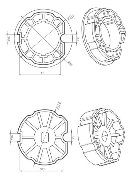 CAME 001YK5139 OGIVA INCLINATA 80 MM