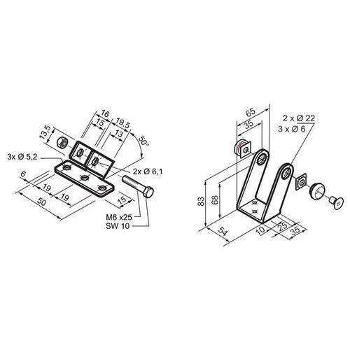 MINGARDI 2713835 Kit staffe di supporto attuatore / Kit actuator su