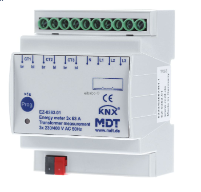 MDT EZ-0363.01 Triple energy meter 63 A, converter measurement