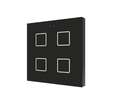 ZENNIO ZVI-F4-A ZVI-F4-A Flat 4 Backlit capacitive touch switch, 4 buttons, black