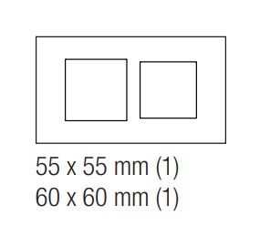 EKINEX EK-S2G-F Double plate 1 window 55X55 + 1 window 60X60 in NTM