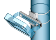 UNISTAB AM1525B 150mm WHITE STAINLESS STEEL support 2 stainless steel collars p/pole d