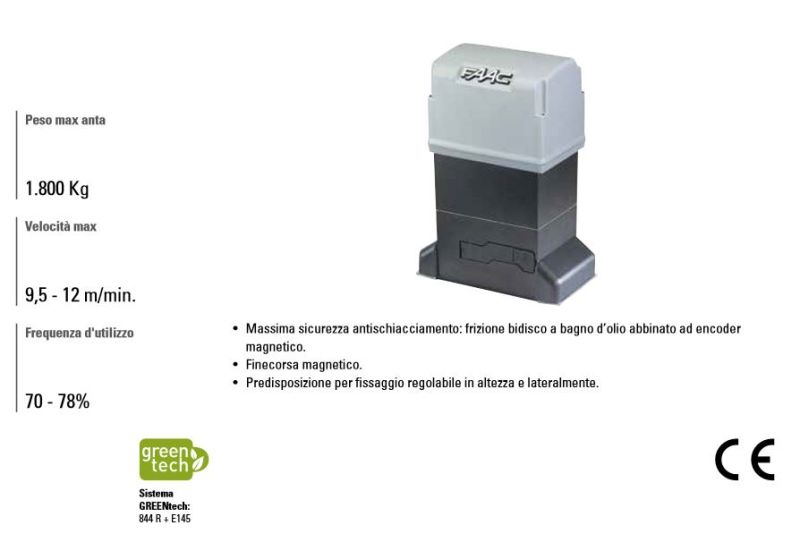 FAAC 109837 844 ER Z16 GEARMOTOR