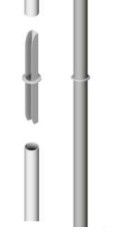 UNISTAB BS4022Z video surveillance pole d. 60mm 2+2mt m GALVANIZED with