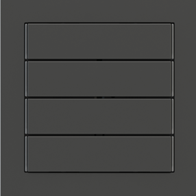 EKINEX EK-T4R-MAL Pack of 4 black rectangular buttons