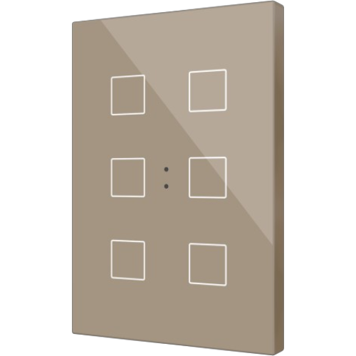 ZENNIO ZVIFXLX6C Flat XL X6. Glass capacitive push button - 6 knock