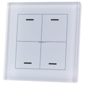 MDT BE-GTL4TW.01 EIB, KNX, Glass Push Button II Lite 4 times, RGBW, neutral, with temperature sensor, white