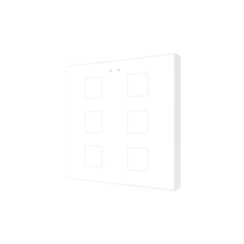 ZENNIO ZVIF6V2W Flat 6 v2 Backlit Capacitive Touch Switch, White