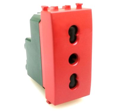 MAPAM 518R Joy 518R Bivalent Socket (16A-250V) for emergency line Red