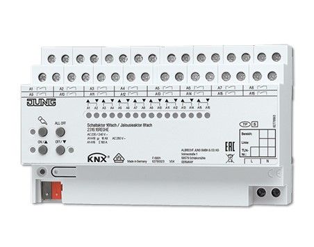 JUNG 2316.16REGHE KNX mixed switching actuator with 16 channels/8 channel blinds