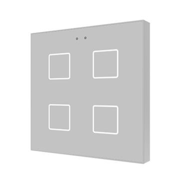 ZENNIO ZVI-F4-S ZVI-F4-S Flat 4 Backlit capacitive touch switch, 4 buttons, silver