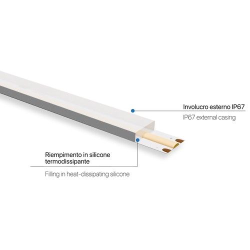 LEDCO SLC50LBN67/10 COB LED STRIP 100 W 24Vcc NATURAL LIGHT IP67 10 MT