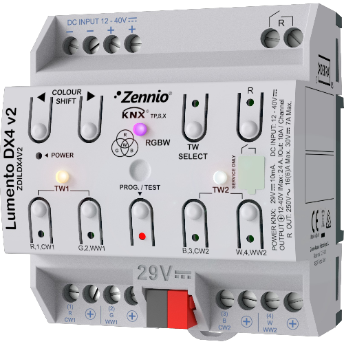ZENNIO ZDILDX4V2 Lumento DX4 V2 LED RGB 4-DIN channels
