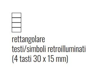 EKINEX EK-T4R-20-BT-G Pack of 4 rectangular buttons for 20Venti Series