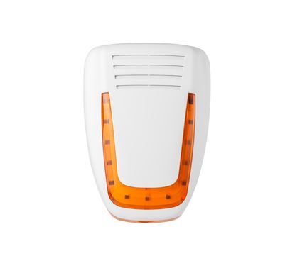 VENITEM 23.24.11 MOSE LSP LUX matt white/orange EN50131-4 siren with double micro anti-shock anti-foam system against violent shocks, spotlights and anti-perforation