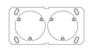 EKINEX EK-SM2-CHF CH double horizontal frame 2 3xT13 sockets