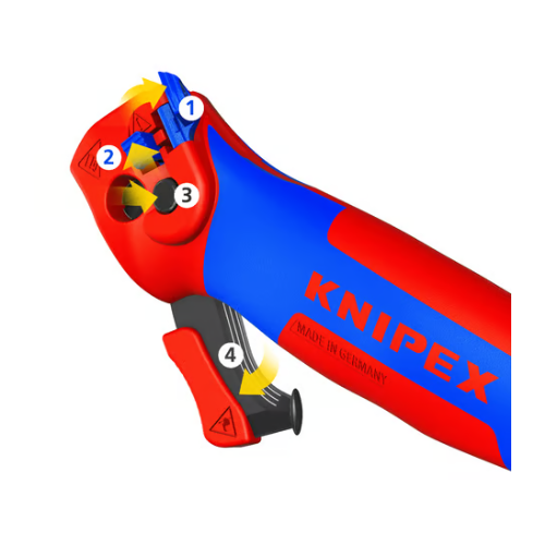 KNIPEX 16 50 145 SB Coltello spelacavi con pattino di guida