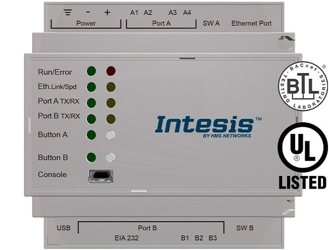 INTESIS INBACPAN064O000 Panasonic ECOi- ECOg and PACi systems to BACnet IP/MSTP Interface - 64 units
