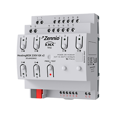 ZENNIO ZCL6H230V2 Max Inbox Heating, 6 channels, 230 V