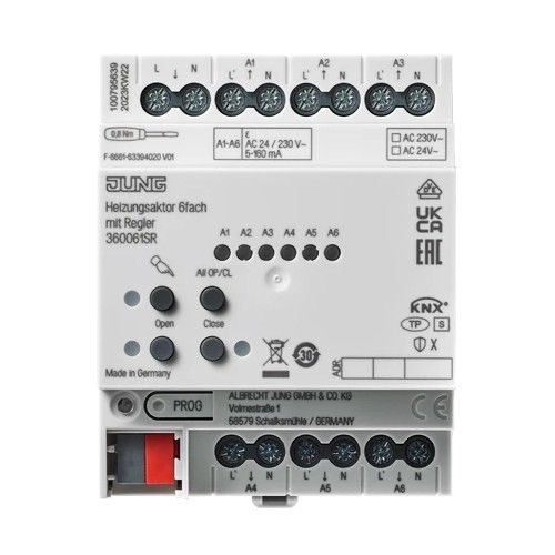 JUNG 360061SR KNX heating actuator with 6 output regulator