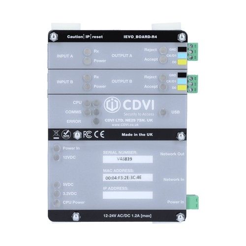 CDVI IEVO-MB10K INTERFACE FOR MANAGING 2 BIOMETRIC READERS AND GE
