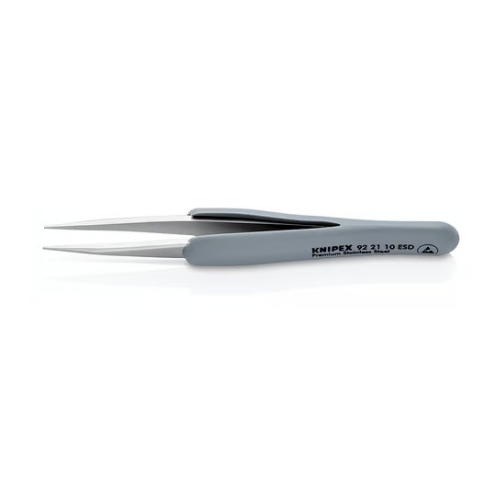 KNIPEX 92 21 10 ESD Pinzetta di gomma ESD acciaio inox